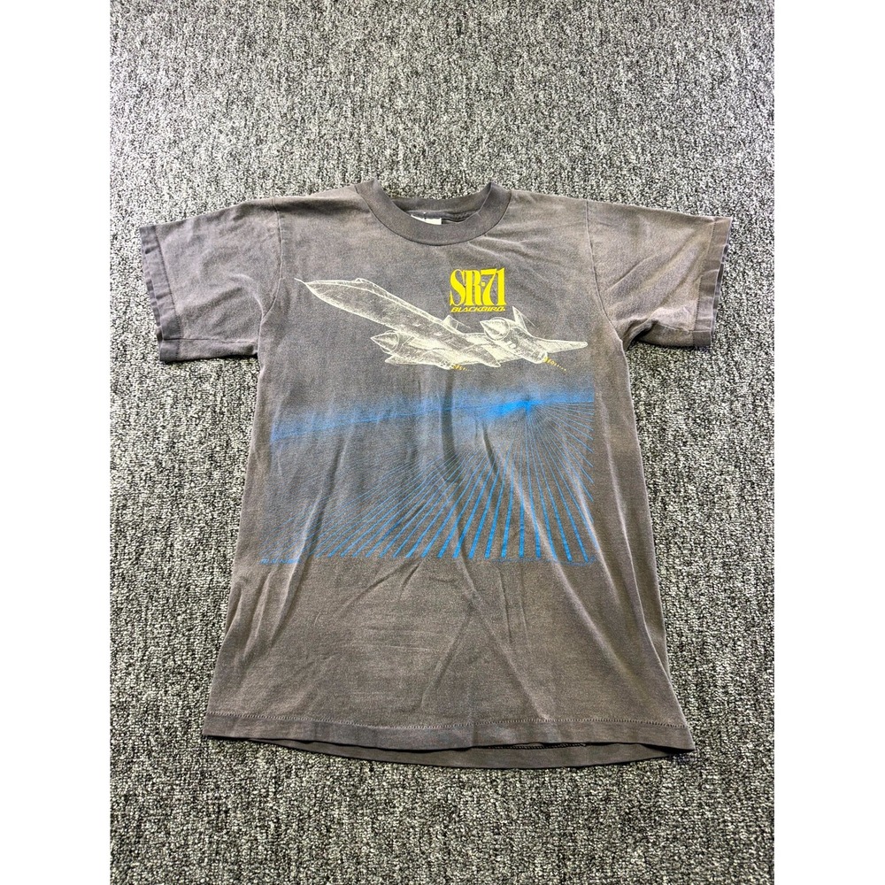 Vintage 90s Oneita Power-T SR-71 Blackbird T Shirt M Single Stitch USA Jet